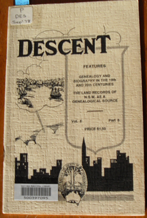 Descent: The Journal of the Society of Australian Genealogists (Vol 8, September 1978, Part 5)