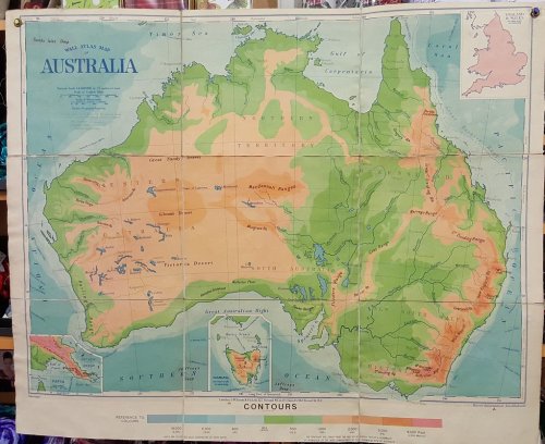 G.W. Bacon Wall Atlas of Australia - Physical