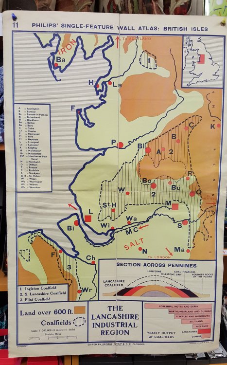 Philips' Single Feature Wall Atlas: British Isles No. 11: The Lancashire Industrial Region.