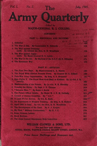 The Army Quarterly Vol. L, No. 2.