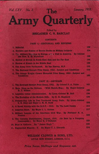 The Army Quarterly Vol. LXV No.2.