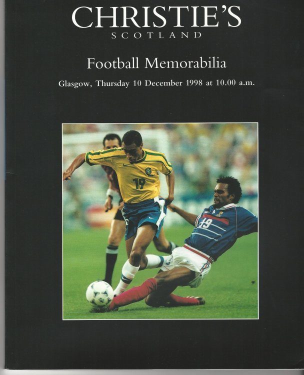 Christie's Scotland: Football Memorabilia Glasgow, Thursday 10 December 1998.