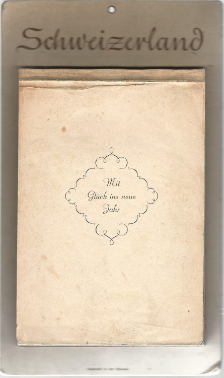 Schweizerland Mit Gluck ins neue Jahr. 1955 Calendar.