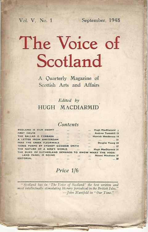 The Voice of Scotland: A Quarterly Magazine of Scottish Arts and Affairs. Vol. V. No. 1. September 1948