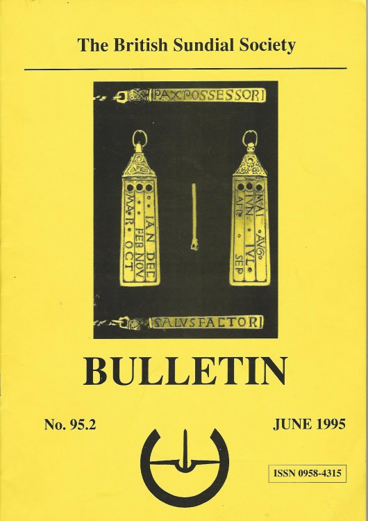 The British Sundial Society Bulletin No. 95.2,June 1995.