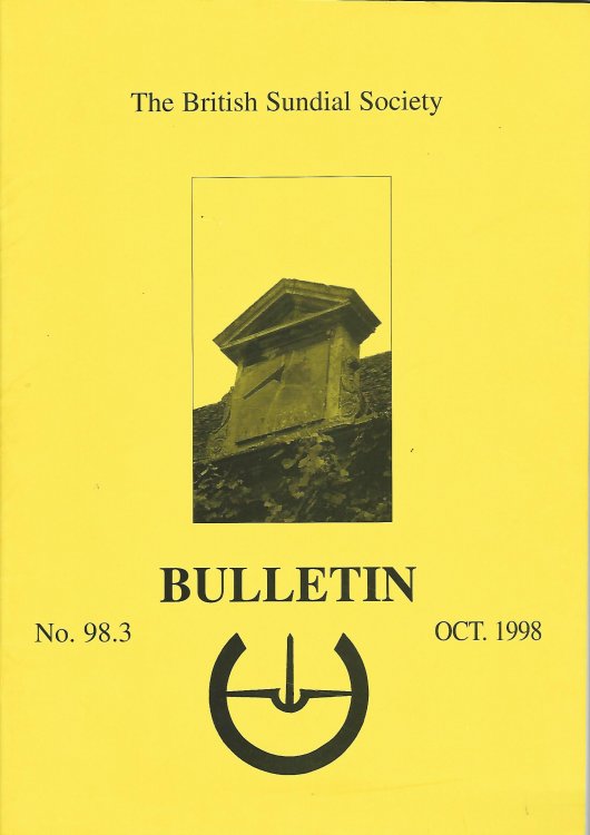 The British Sundial Society Bulletin No.98.3.