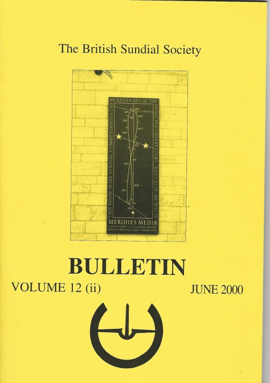 The British Sundial Society Bulletin Volume 12 (ii)