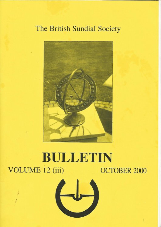 The British Sundial Society Bulletin Volume 12 (iii)