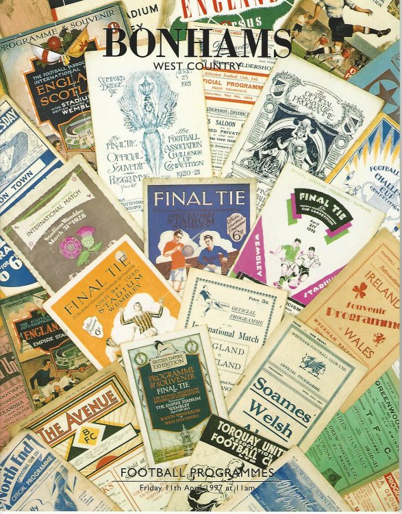 Bonhams West Country: Football Programmes Friday 11th April, 1997.