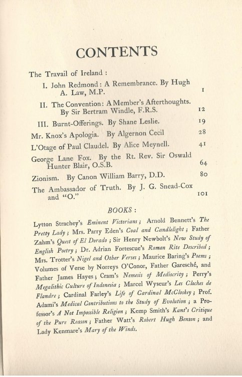 The Dublin Review: July, August, September 1918. Vol.163, No.326.