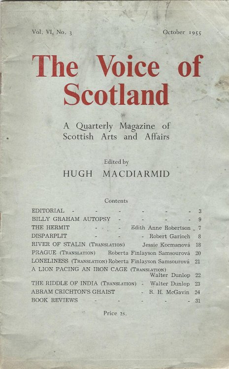 The Voice of Scotland: A Quarterly Magazine of Scottish Arts and Affairs. Vol. VI. No. 3. October 1955