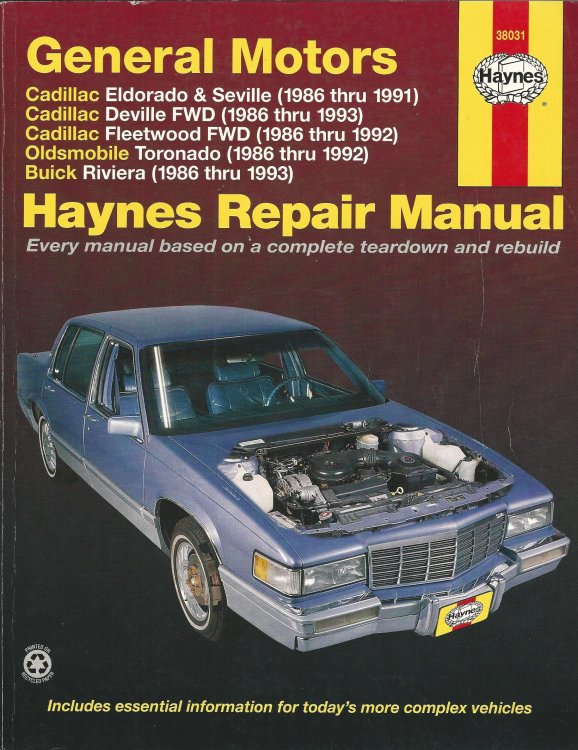 General Motors: Cadillac Eldorado, Seville, Deville, Buick Riviera & Oldsmobile Toronado (1986 thru 1993) (Haynes Automotive Repair Manuals)