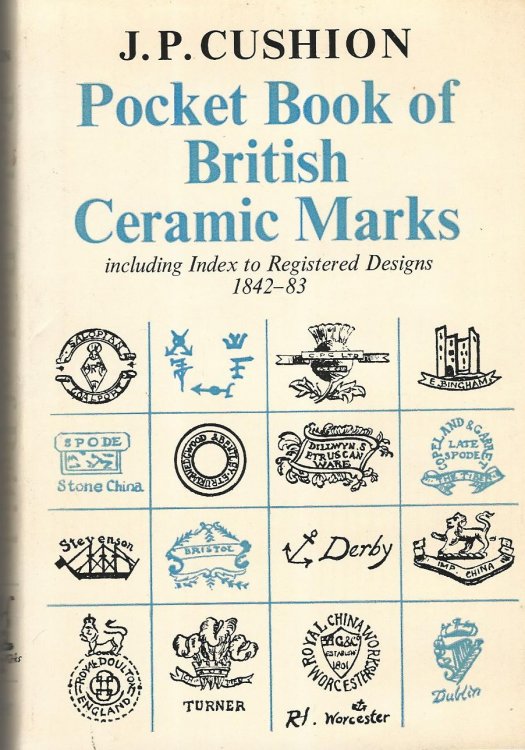 Pocket book of British Ceramic Marks, including index to registered designs, 1842-83
