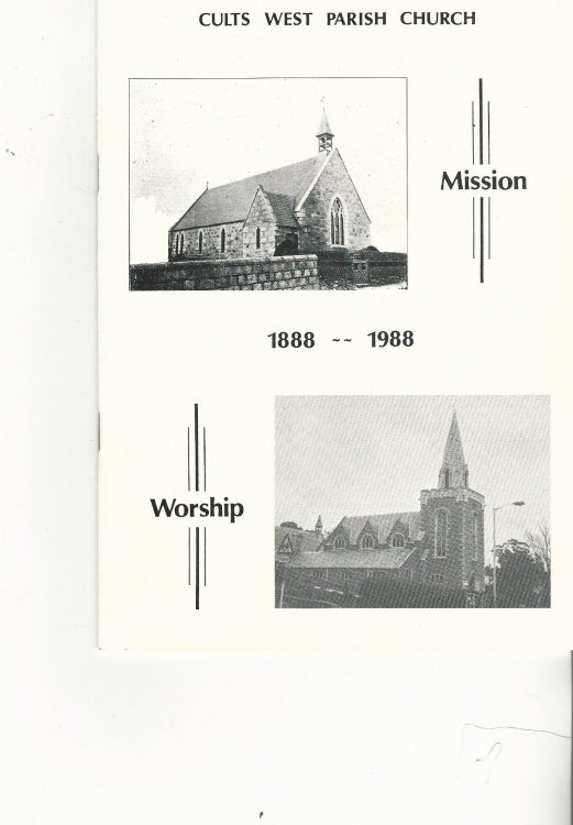 Cults West Parish Church 1888 - 1988.