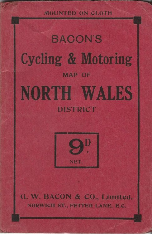 Bacon's Cycling & Motoring Map of North Wales District