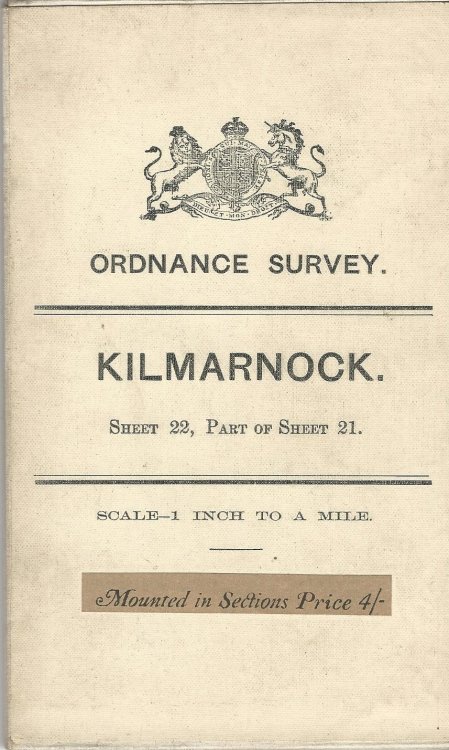 Ordnance Survey Map of Kilmarnock - Sheet 22, Part of Sheet 21. Scale- 1 Inch to 1 Mile, Mounted in Sections.