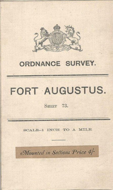 Ordnance Survey Map of Fort Augustus - Sheet 73. Scale- 1 Inch to 1 Mile, Mounted in Sections.