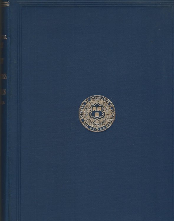 Supplemental History of the Society of Advocates in Aberdeen. 1912 - 1938.