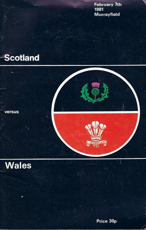 Scotland versus Wales:8th February 1981 Murrayfield.