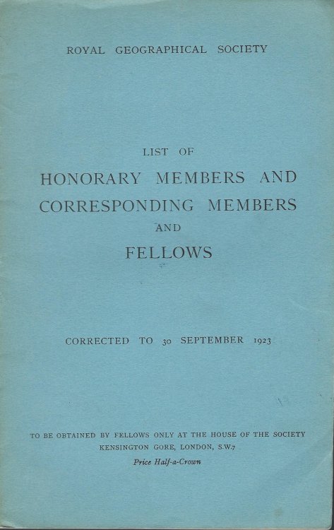 List of Honorary Members and Corresponding Members and Fellows.