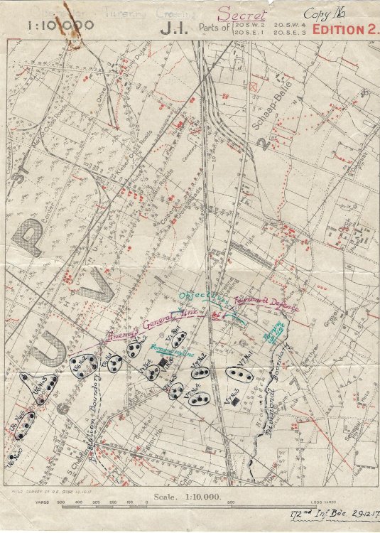 First World War Trench Map 1:10,000 - Operation Turenne Crossing