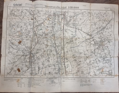 First World War German Trench Map - Moorseele-Sd 1:10,000 - 17/2/18