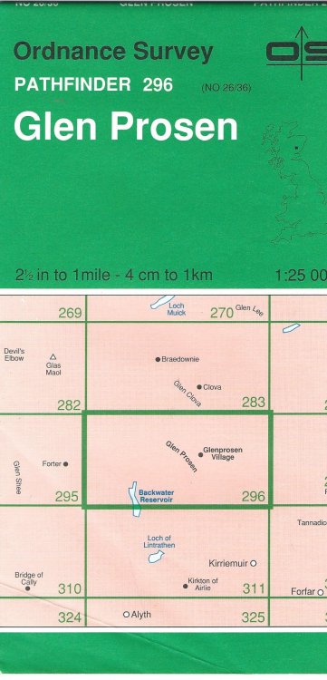 Glen Prosen: Sheet 296 (Pathfinder Maps) 1:25000
