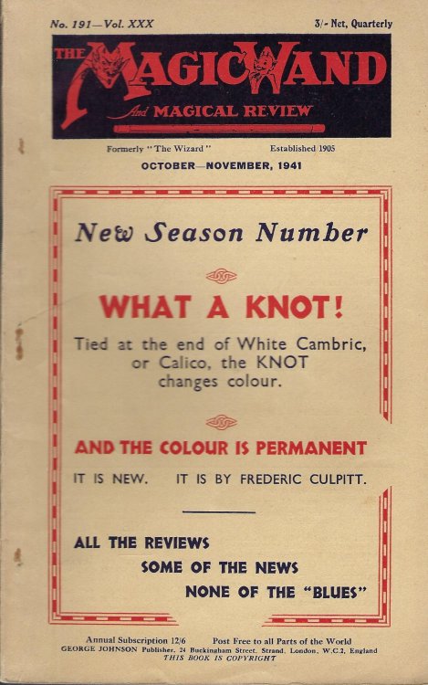 The Magic Wand and Magical Review No. 189, 190, 191, 192, Vol. XXX