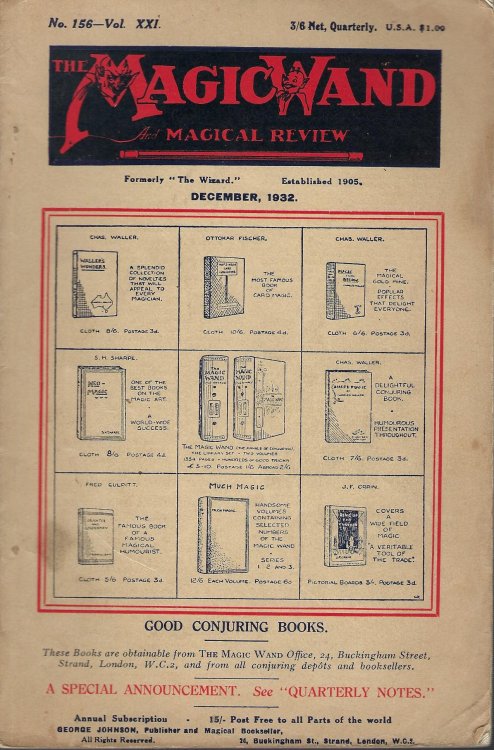 The Magic Wand and Magical Review No.156, Vol. XXI, December 1932