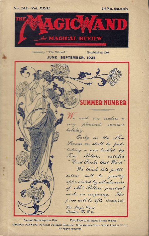 The Magic Wand and Magical Review No.162, Vol. XXIII, June - September 1934