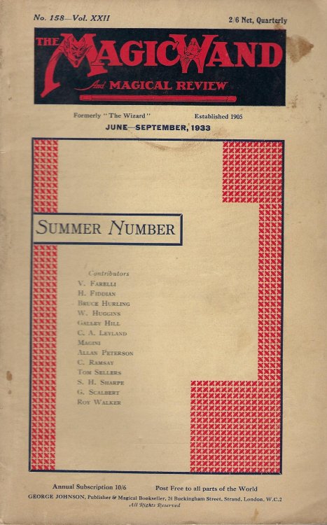 The Magic Wand and Magical Review No163, Vol. XXII, 1933