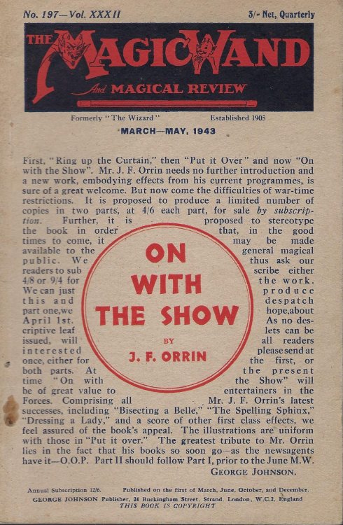 The Magic Wand and Magical Review No157, Vol. XXXII, March - May1943