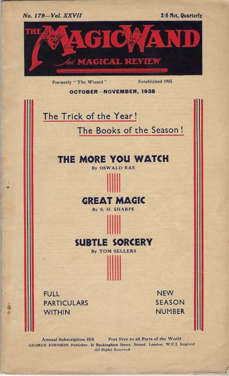 The Magic Wand and Magical Review No179, Vol. XXVII, October - November 1938