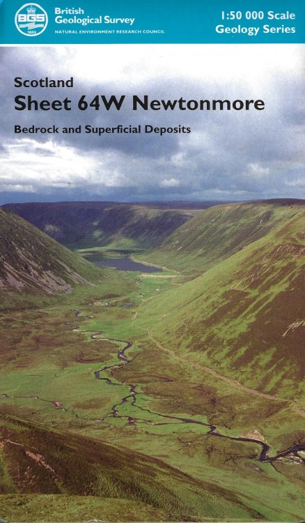 British Geological Survey Map of 64W Newtonmore Bedrock and Superficial Deposits Sheet 64E 1:50 000 Geology Series