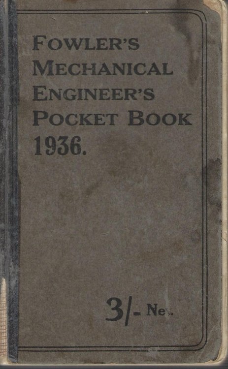 Fowler's Mechanical Engineer's Pocket Book 1936