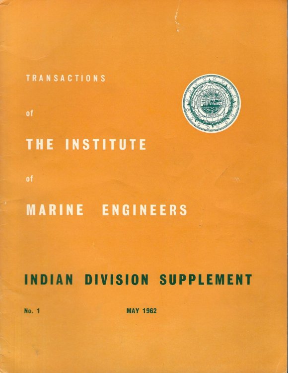 Transactions of the Institute of Marine Engineers - Canadian Division Supplement No.1 May 1962