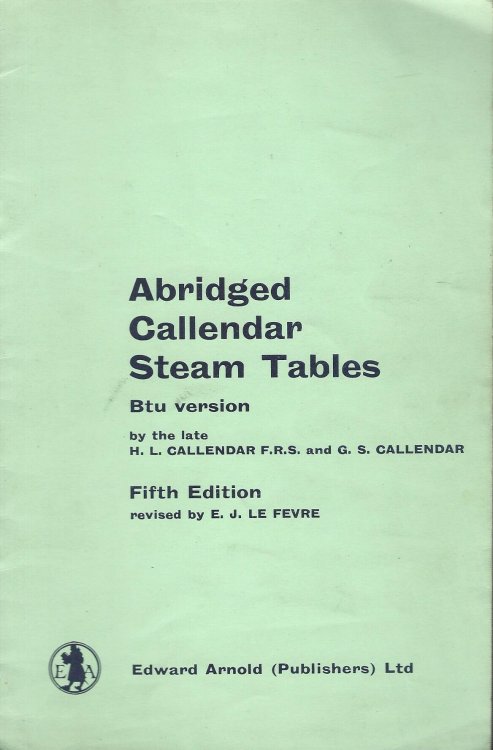 Abridged Callendar Steam Tables