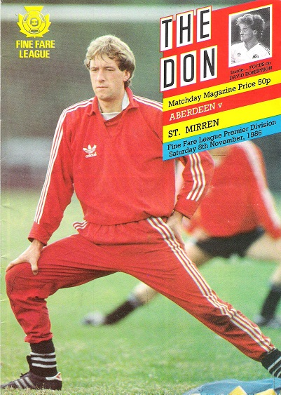 The Don Matchday Magazine. Aberdeen v. St. Mirren, Fine Fare League Premier Division, Saturday 8th November 1986.
