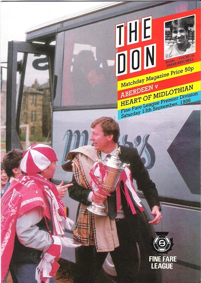 The Don Matchday Magazine. Aberdeen v. Heart of Midlothian, Fine Fare League Premier Division Saturday 13th September 1986.