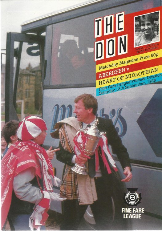 The Don. Matchday Magazine Aberdeen v. Heart of Midlothian. Fine fare League Premier Division.
