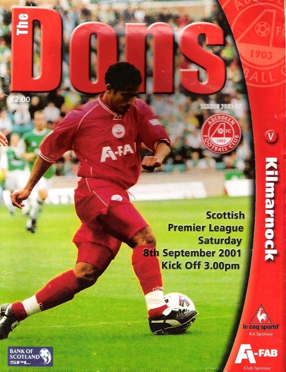 Image for The Dons Magazine. Scottish Premier League Sat. 8 December 2001. The Dons Magazine. Scottish Premier League Sat. 8 December 2001.