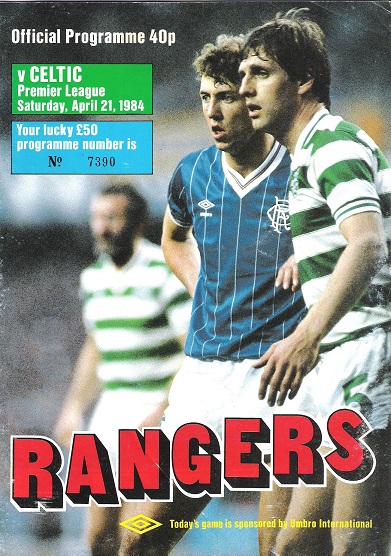 Rangers v Celtic Premier League, Saturday 21 April 1984.