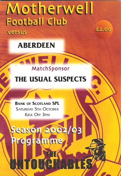 Motherwell Football Club versus Aberdeen: 5th October 2002.