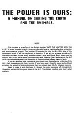 Power is Ours: A Manual on Saving the Earth and the Animals (Into the Nineties with the A.L.F.) by Anonymous
