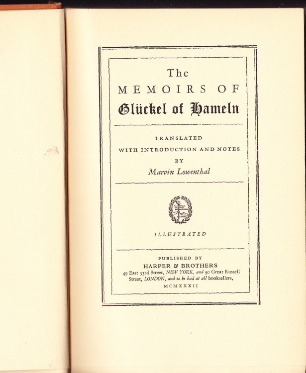 The Memoirs of Gluckel of Hameln