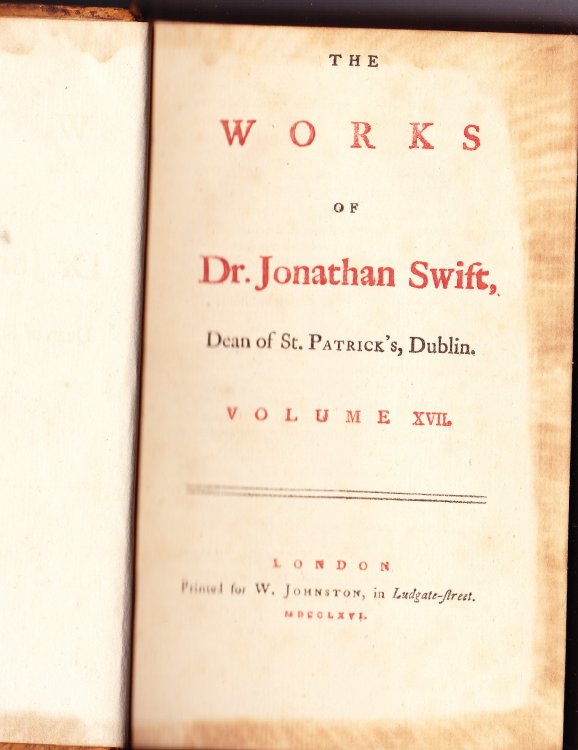 The Works of Dr. Jonathan Swift, Dean of St. Patrick's, Dublin