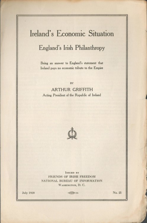 Ireland's Economic Situation. England's Irish Philanthropy