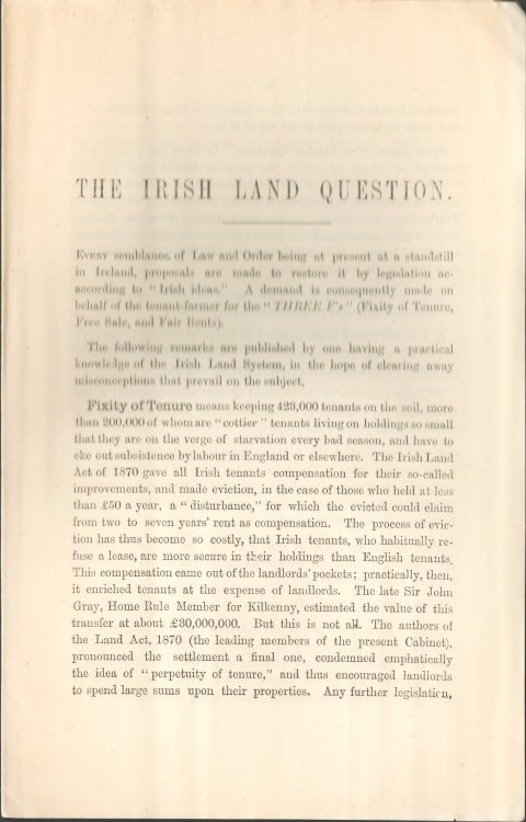 The Irish Land Question