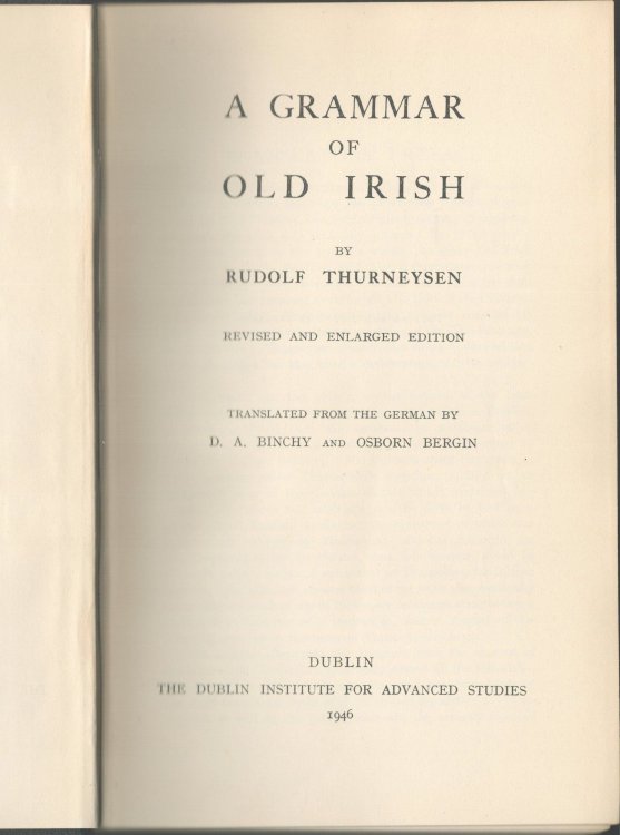 A Grammar of Old Irish