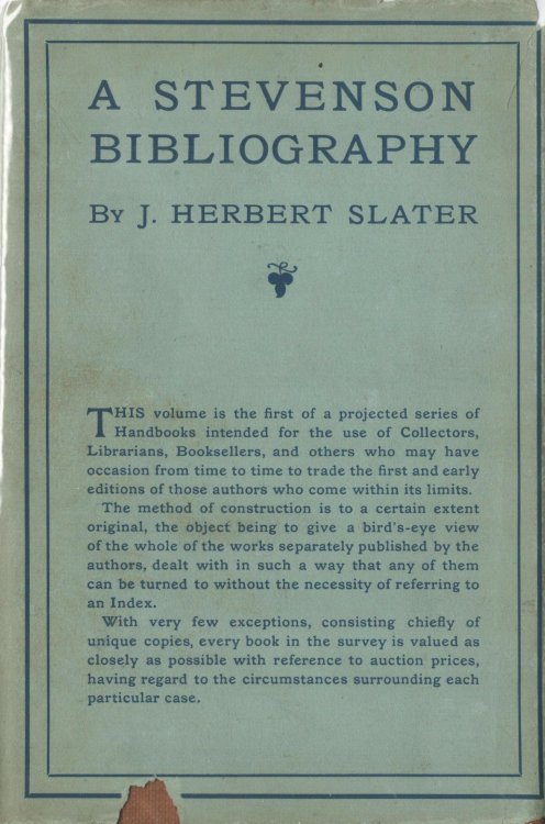 Robert Louis Stevenson. A Bibliography of His Complete Works